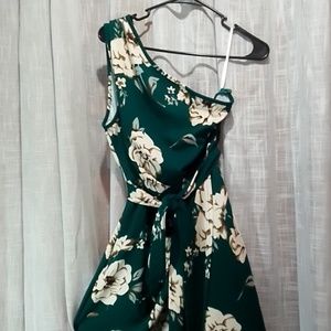 Green floral dress